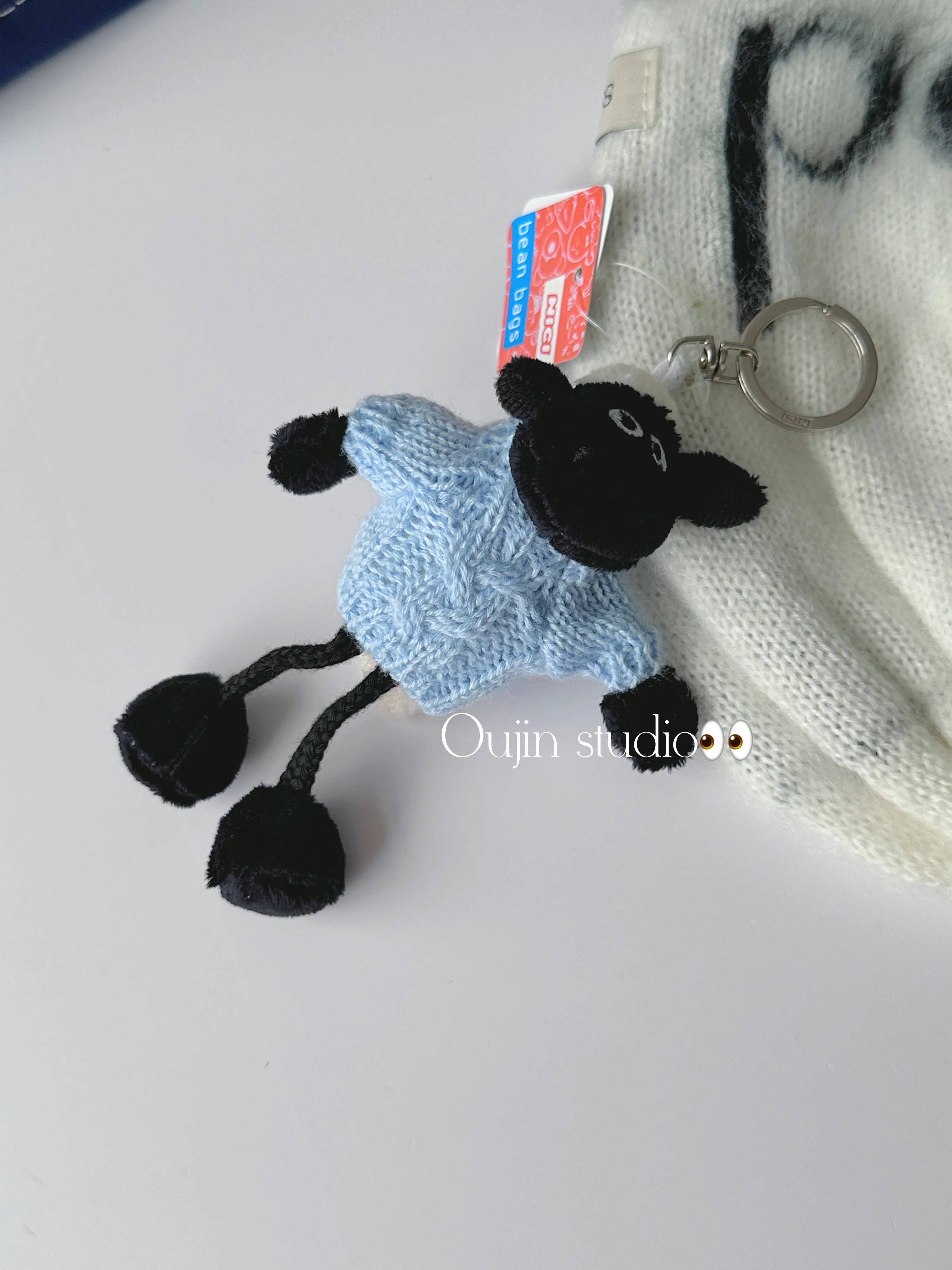 Korean ins niche cute sweater lamb bag pendant car keychain cute plush doll couple cute