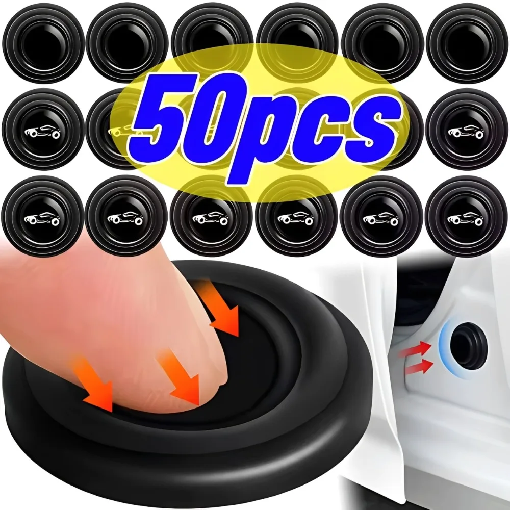 

50/1pcs Car Door Anti-shock Silicone Pad Universal Anti-Noise Buffer Gasket Anti-collision Door Sticker Soundproof Crash Pad
