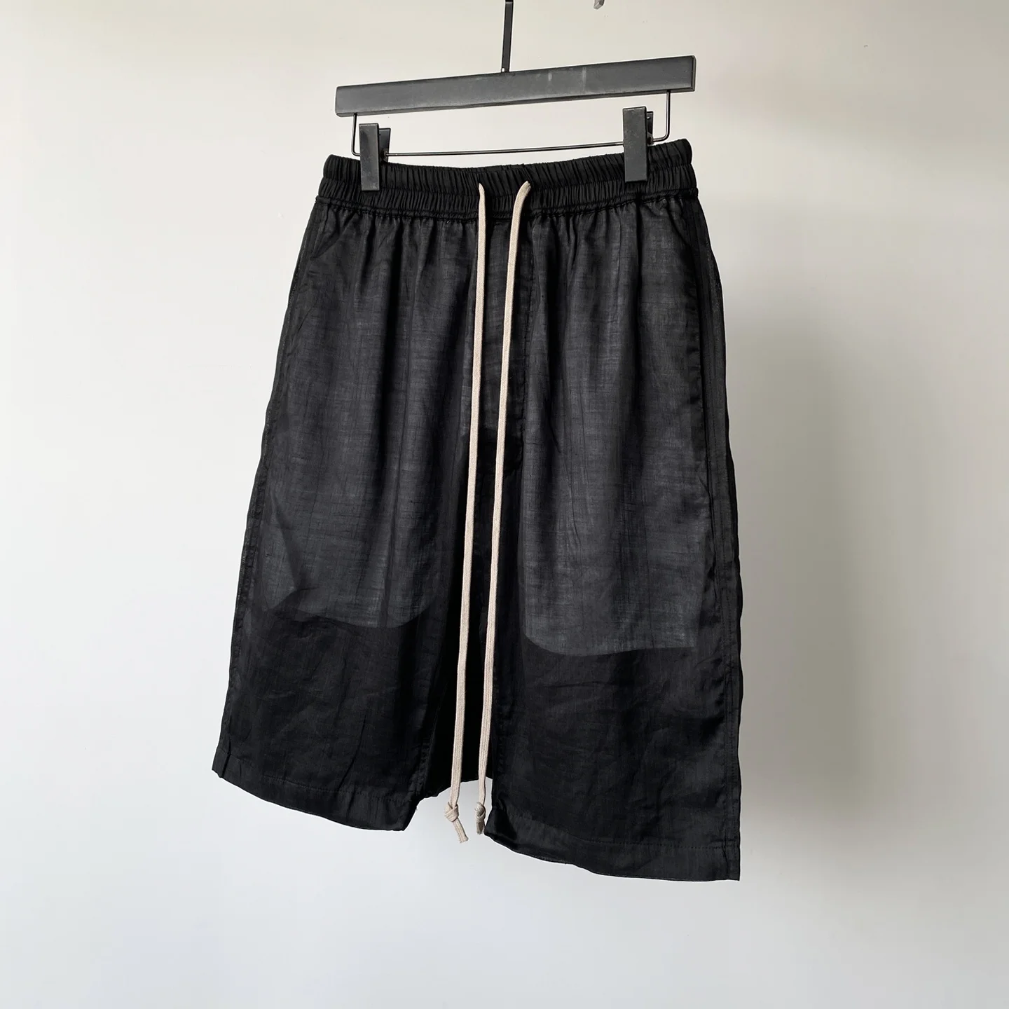 

Summer Men's Low Waist Loose Fit Linen orts Breathable Thin Sle Urban Faion Straight Leg Five-Quarter Length