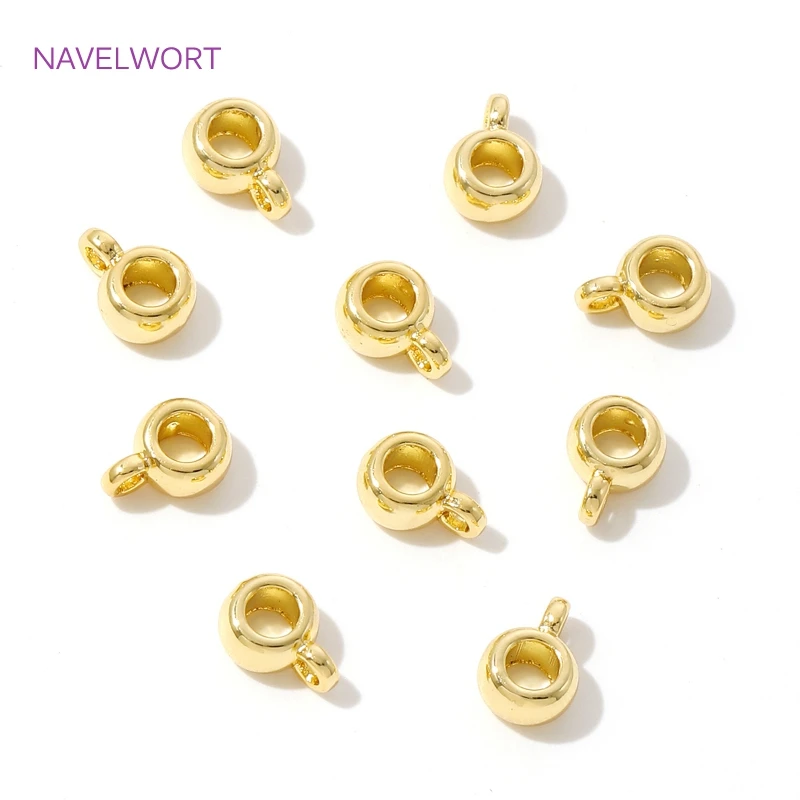 18K Gold Plated Round Pendant Bail,Bailes For Jewelry,Brass Pendant Bail Connector,DIY Bracelets Jewelry Making Accessories