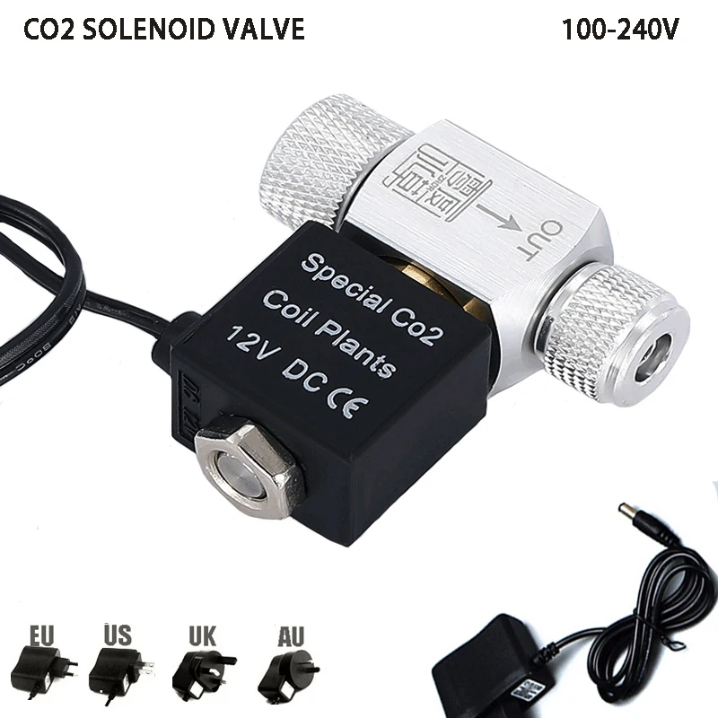 ZRDR akvaryum CO2 solenoid valf CO2 regülatörü jeneratör sistemi kontrol balık tankı CO2 ekipmanları AC100-240V CO2 solenoid valf