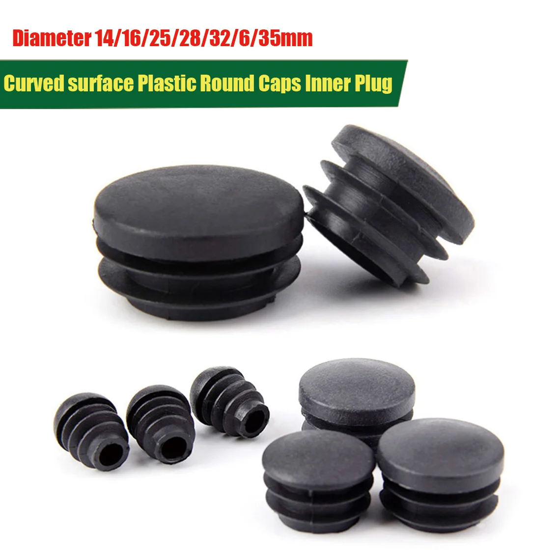 البلاستيك جولة رئيس منحني سطح الأنابيب التوصيل الجدول وكرسي و الرف وسادة للقدم حامي الأثاث ل 14/16/25/28/32/35 مللي متر ثقب الأنابيب #1