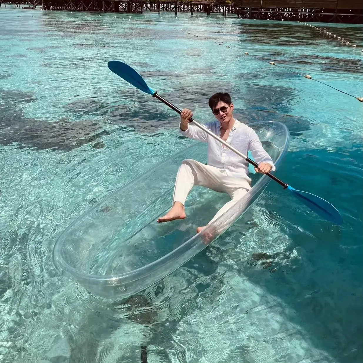 

Transparent Kayak Canoe Clear Ocean Canoe Boats Crystal Hull Single Canoe Kayak Boats for Sale