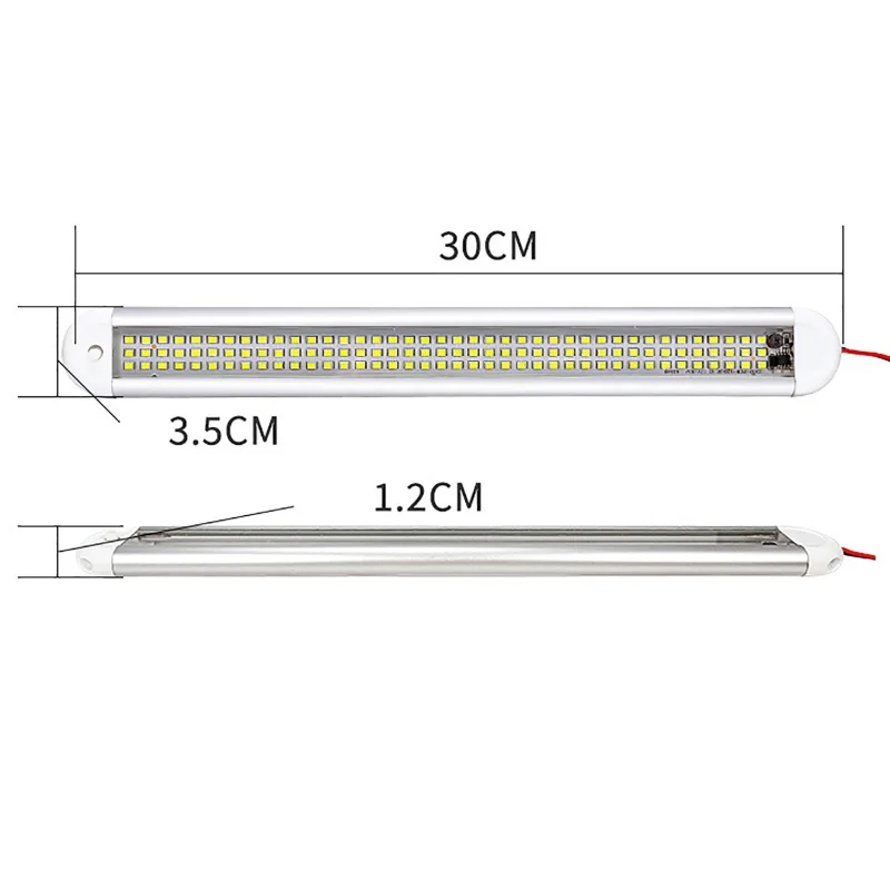 4Pcs 12V Car Interior Light Bar 120LED Reading Lamp  with ON/Off Switch For Camper Truck Van RV Trailer Boat