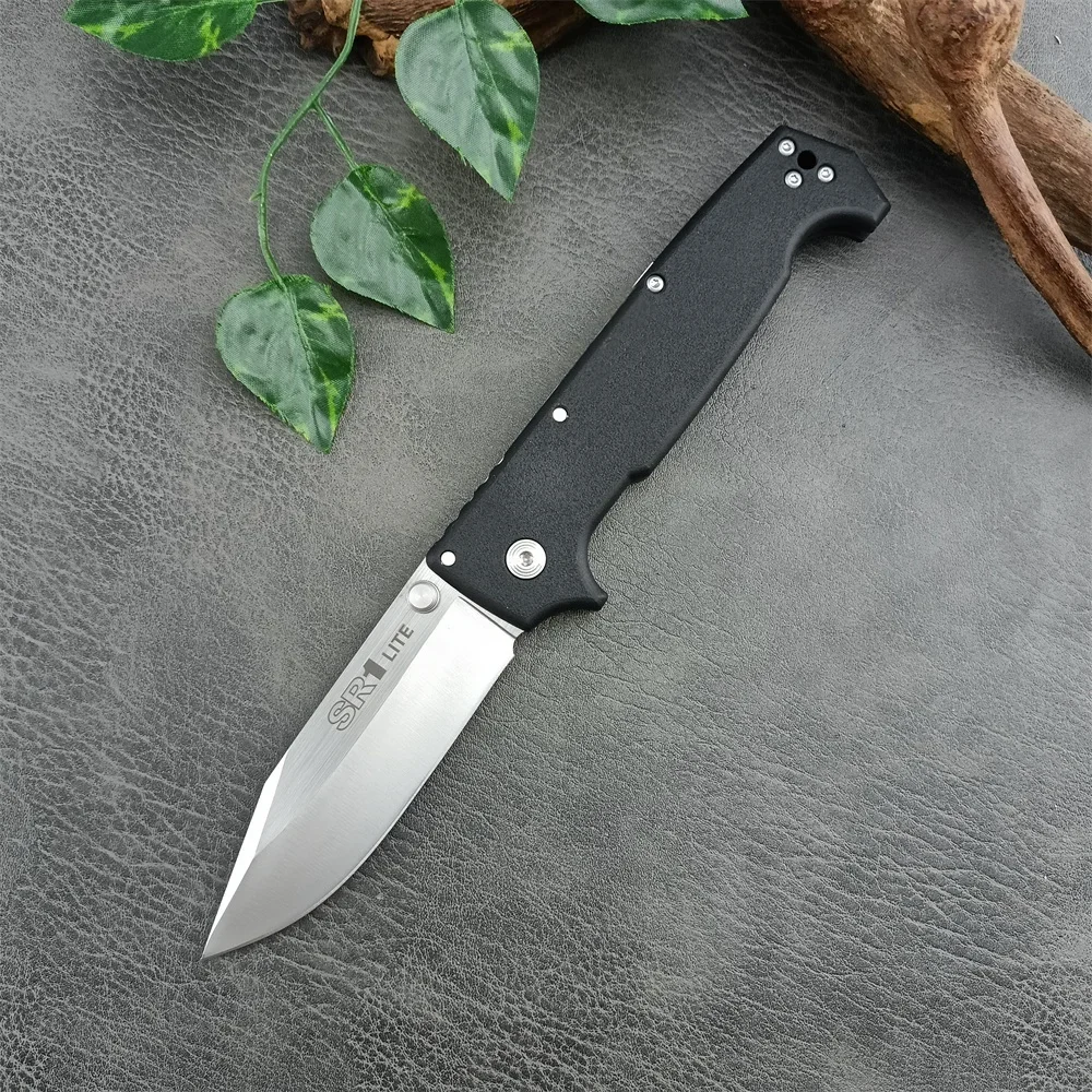 Outdoor COLD SR1 Folding Knife 8Cr14Mov Blade Nylon Fiber Handle EDC Pocket Knife Camping Hiking Hunting Tool