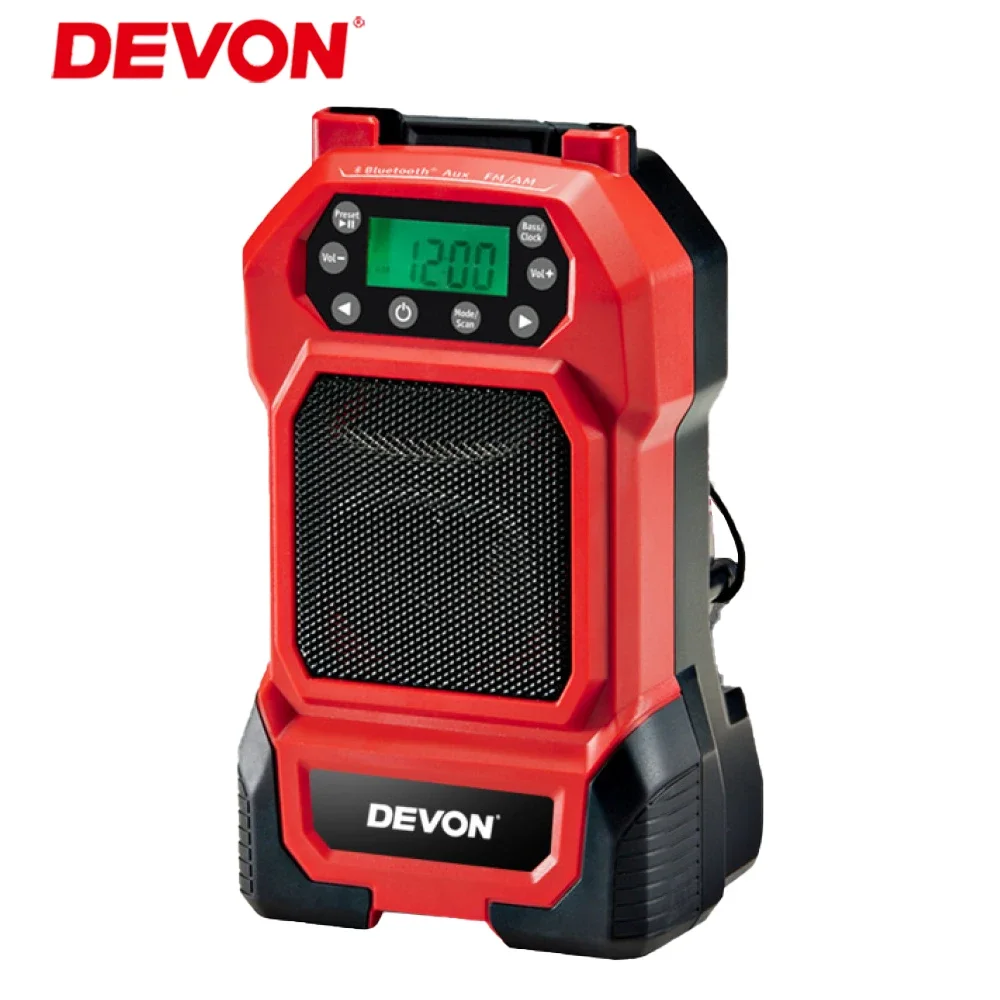 Devon 5935 20v Cordless USB Bluetooth Dual Band Radio External Speaker Emergency Power Charging Universal Flex Battery Platform