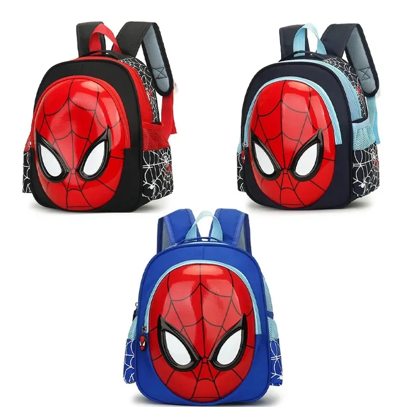 3D Marvel cartoon Spider Man backpack, children\'s backpack, eggshell set, cute boy cartoon shoulder bag, birthday gift