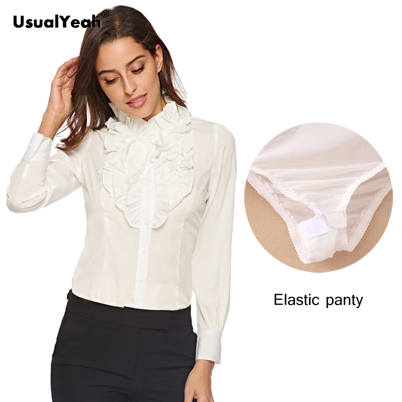 Blusa elegante de pescoço babados para mulheres, estilo coreano, tops corporais, camisa de manga comprida, bege, preta, senhoras do escritório, S -