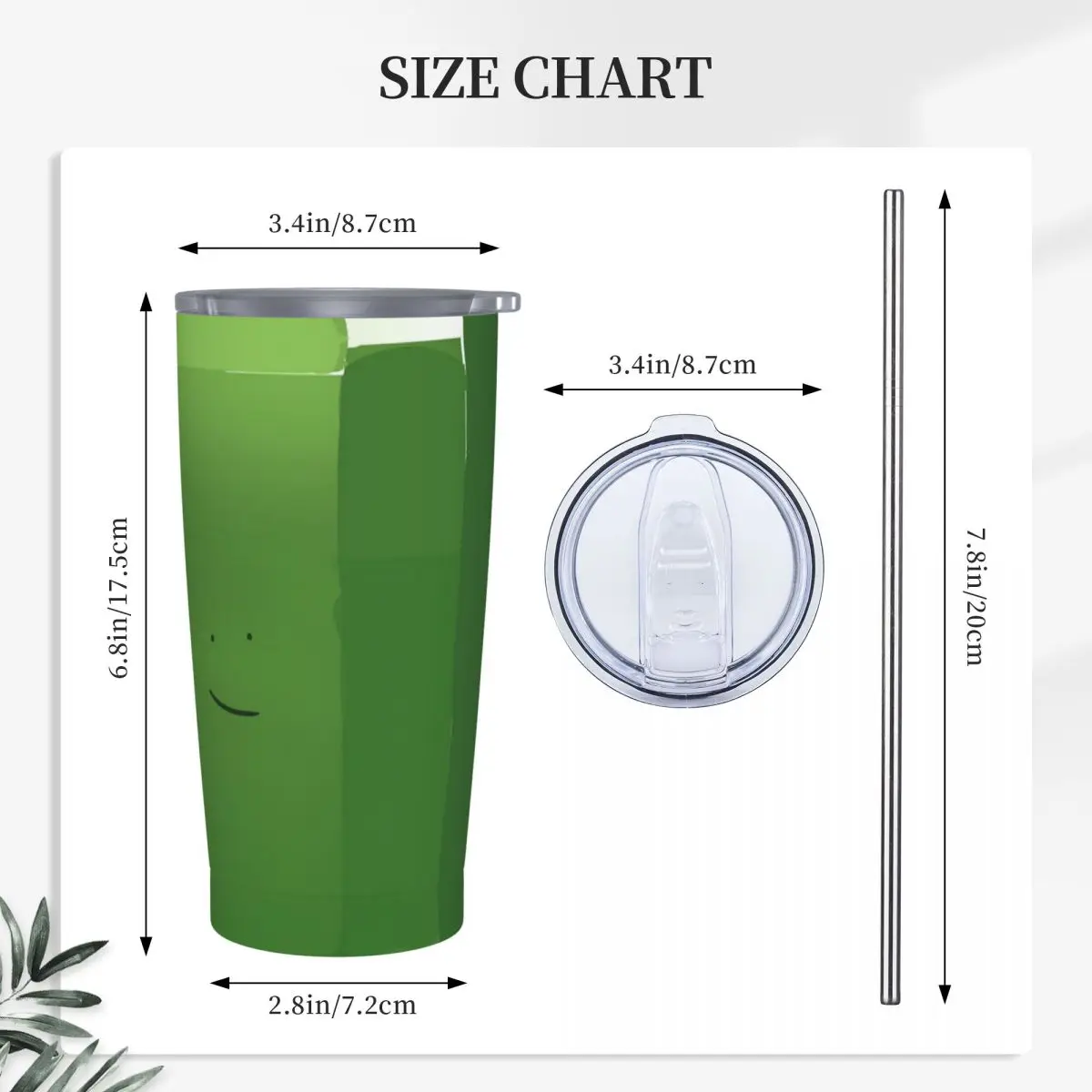 Liam Plecak From HFJone (SMILE) Stainless Steel Tumbler Vacuum Insulated Mugs Thermal Cold Cup Straws With Lid 20oz