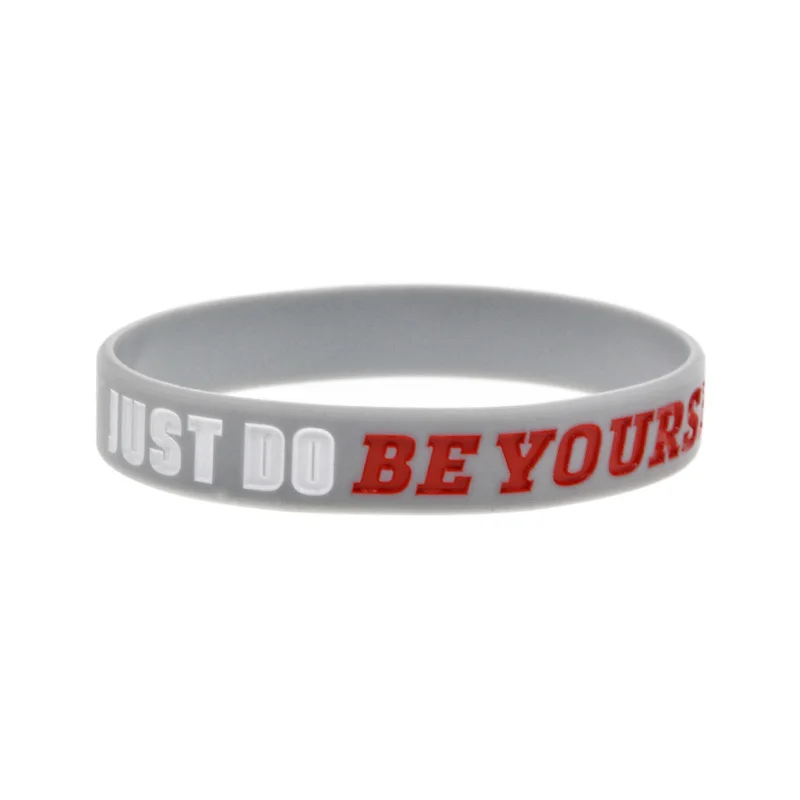 1PC/5PCS Inspirational Silicone Bracelet Sports Rubber Bangle Open Your Heart Keep Going Motivational Wristbands 5 Colors