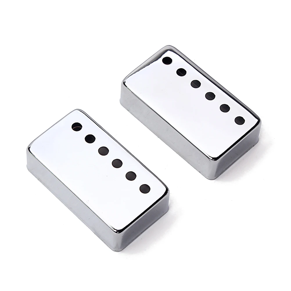 

2 Pcs Dual Pickup Cover Covers Guitar Electric Pickups Humbucker Metal 6 Holes Double Coil