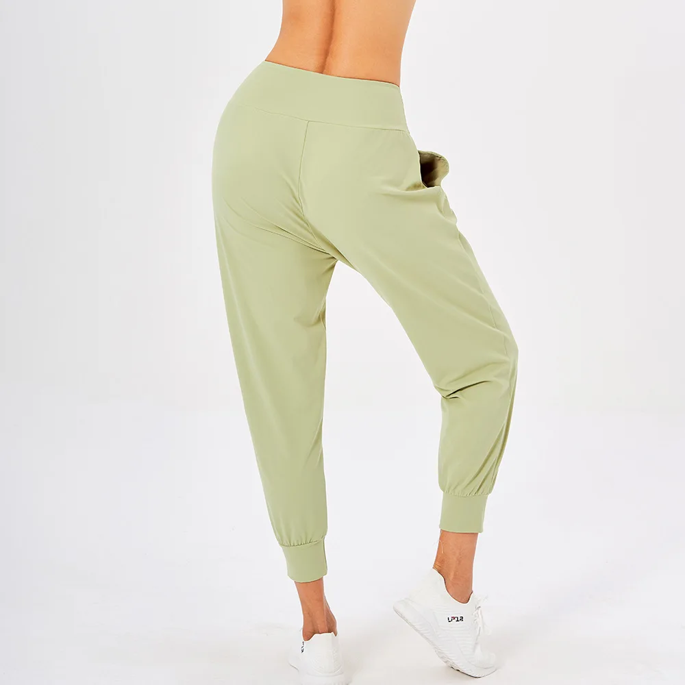 

Casual Pants Women's Sports Pants High Waist Belly Side Simple Pockets Loose Pants Leg Bunching Women Yoga Pants High Wais Yoga