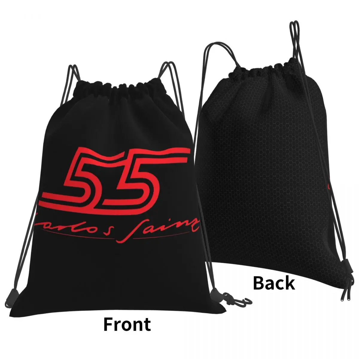 Carlos Sainz Jr F1 Signature Graphic - Dark Backpacks Fashion Portable Drawstring Bundle Pocket Sports Bag Book Bags Man Woman