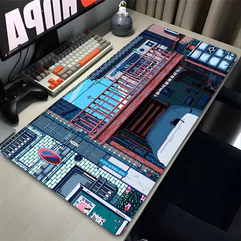 Custom Play Mat Game Mousepad Computer Pixel Art Anime Scenery Mouse Pad Non-Slip Natural Rubber Carpet New Desktop Keyboard Pad