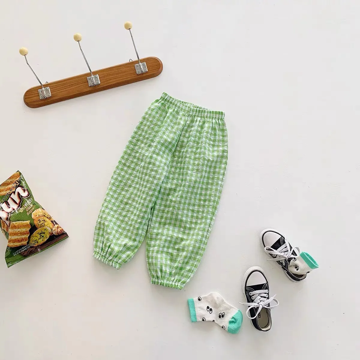 Fashion Popular Plaid Pants Summer Children's Clothes Thin Loose Casual Bloomers Kids Girl Boy Anti Mosquito Pants 0-6 Year Old