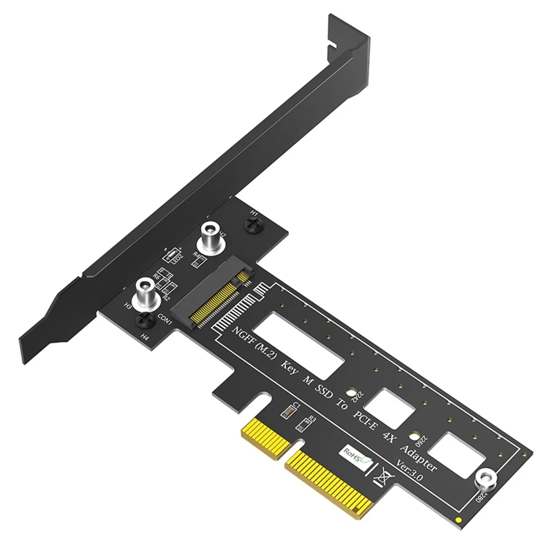 M.2 NGFF Pcie SSD To PCI Express 3.0 X4 Host Adapter Card Support M.2 Pcie (Nvme Or AHCI) Type 2242 2260 280 Black