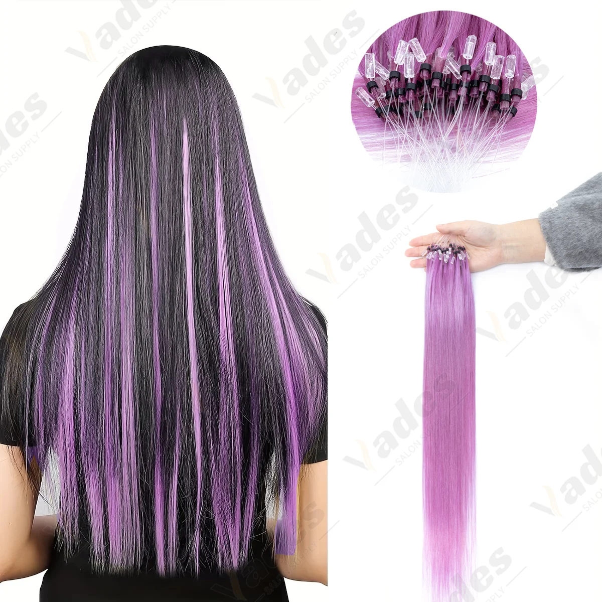 

Наращивание волос Micro Loop: разноцветные оттенки, натуральные прямые волосы, простая установка без клея, подходят для женщин.