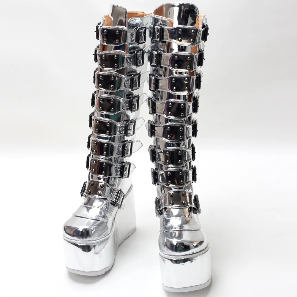 11CM High Heel Gothic Style Cool Punk Calf Halloween Boots