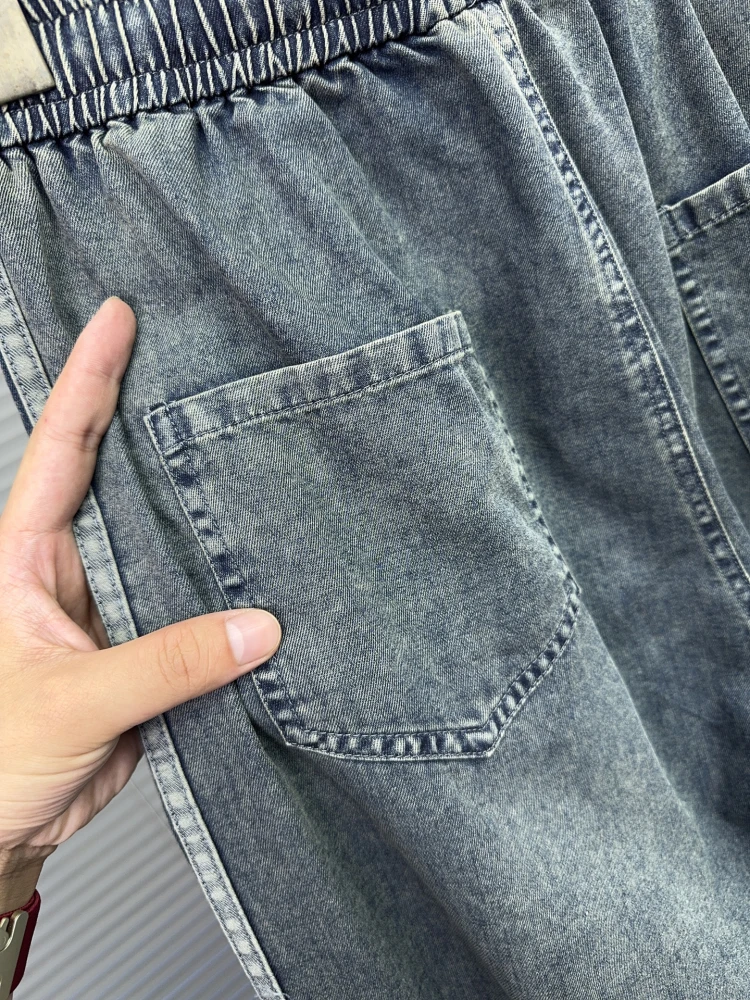 Svip Men's Summer Lightweight Breathable Casual Straight Leg Jeans Loose Fit Stripe Pattern Pampa& Brand