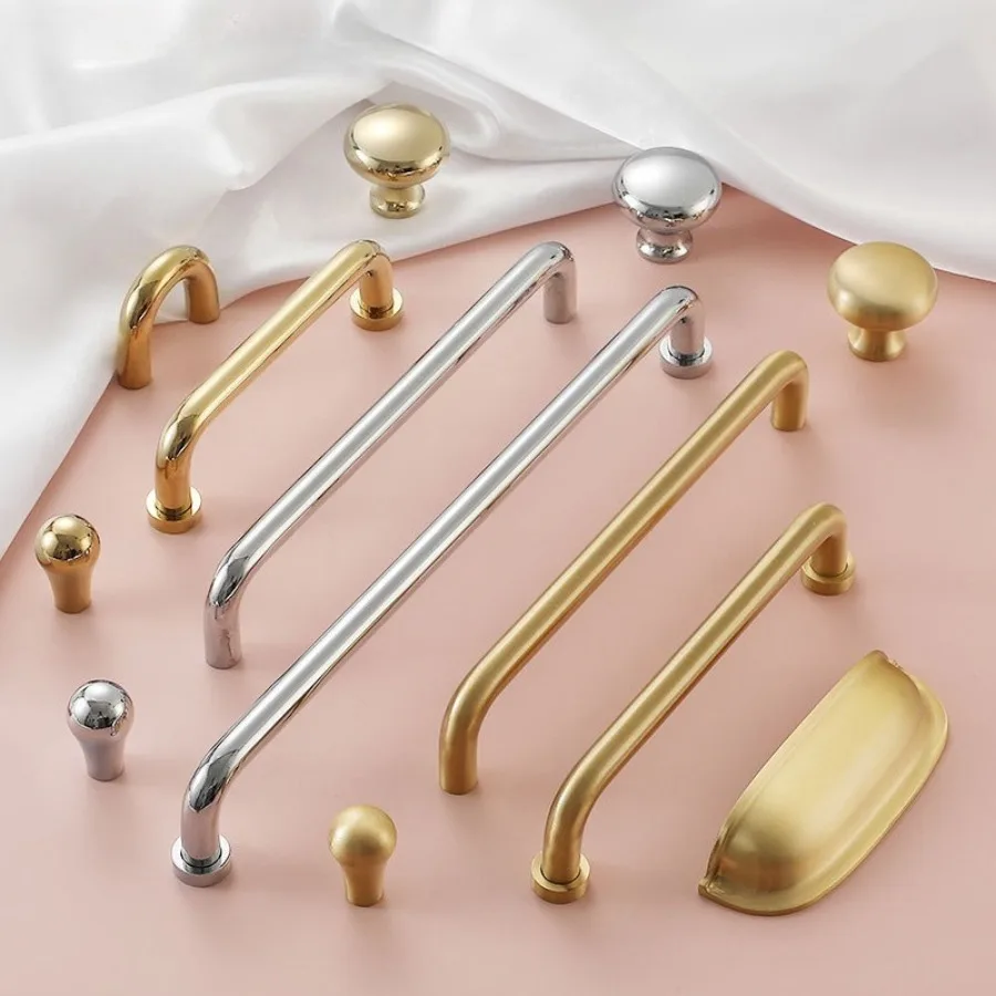 

Nordic Solid Brass Handles for Furniture Luxury Golden Handles for Cabinets and Drawers Hardware Fitting Cabinet Pulls Dresser