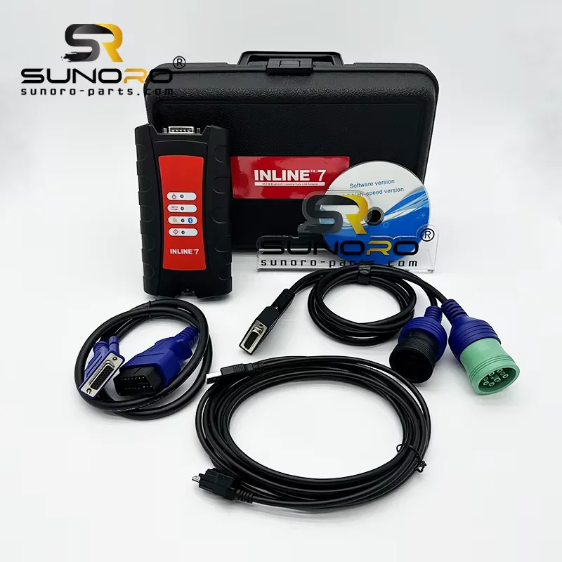 NEWHigh Quality Original INLINE 7 Data Link Adapter for Trucks 8.7 Software Diagnostic Tool and CF-53 Laptop