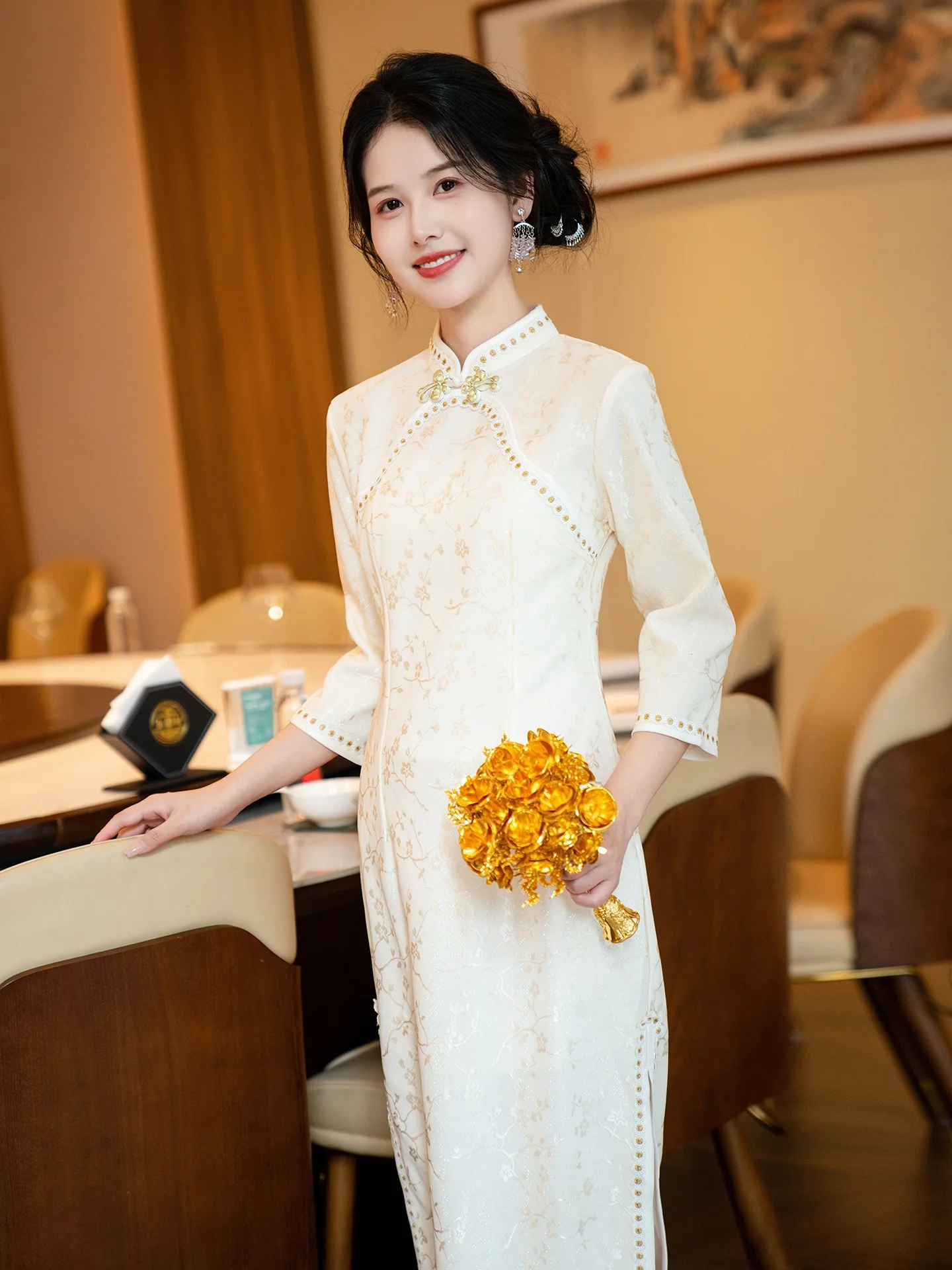 

Свадебное платье Su Ai Yunian Snow White Engagement 2026 в новом китайском стиле для церемонии регистрации брака, класса люкс