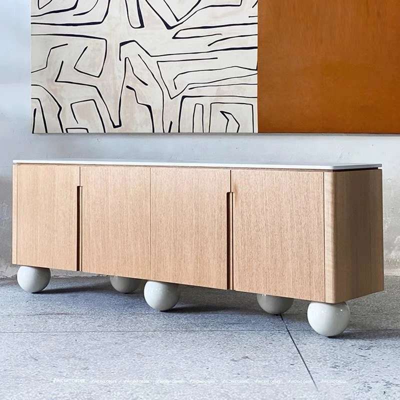 Modern minimalist creative wall storage cabinet vintage cream style