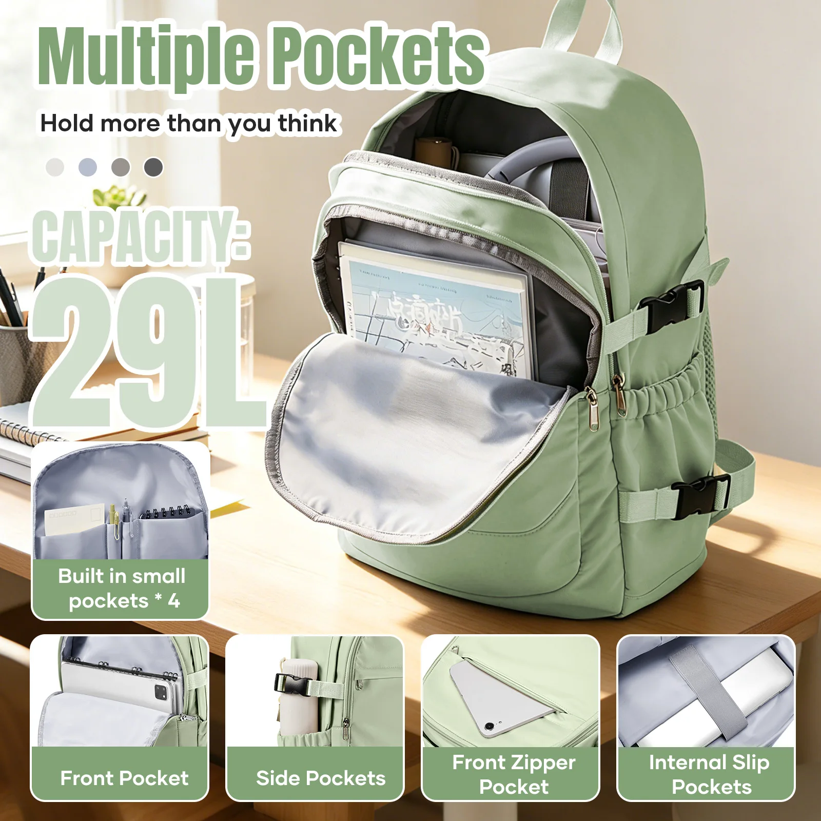 Women's Backpack, Casual Daypack Backpack, Lightweight School Backpack Waterproof Laptop Backpack, for University, Work，Travel