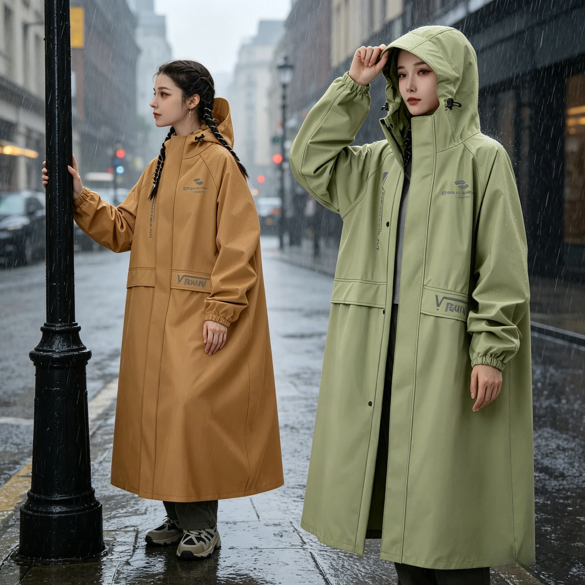 

Adult Heavy Duty Rain Poncho For Outdoor Camping Hiking Waterproof Thickened Hooded Travel Raincoat For Motorcycle Riding