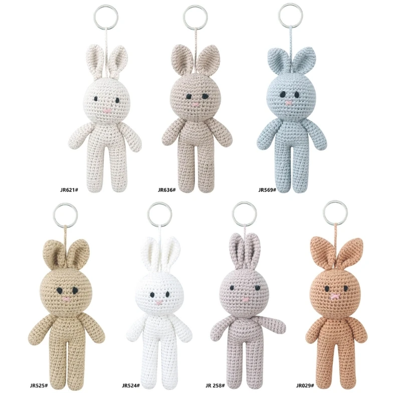 Cartoon Keychain Crochet Rabbit Keychains Personality Car Keychain Keyring Bag Pendant for Adult Teens D5QF