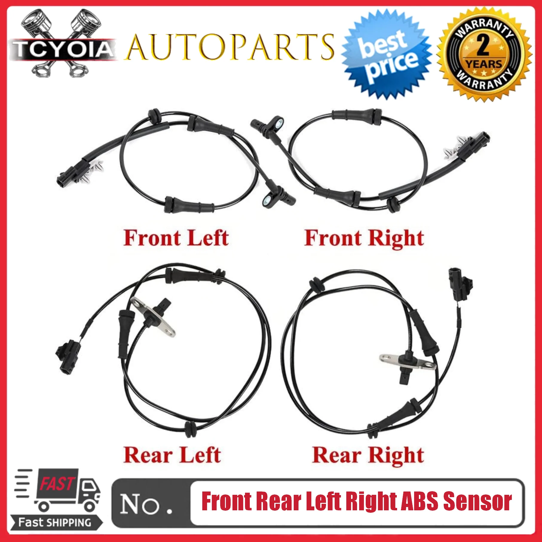 

4pcs/lot Front Rear Left Right ABS Sensor 47910-4JA0A 47901-4JA0A 47900-4JA0A For Nissan Navara NP300 Frontier D23 2014-