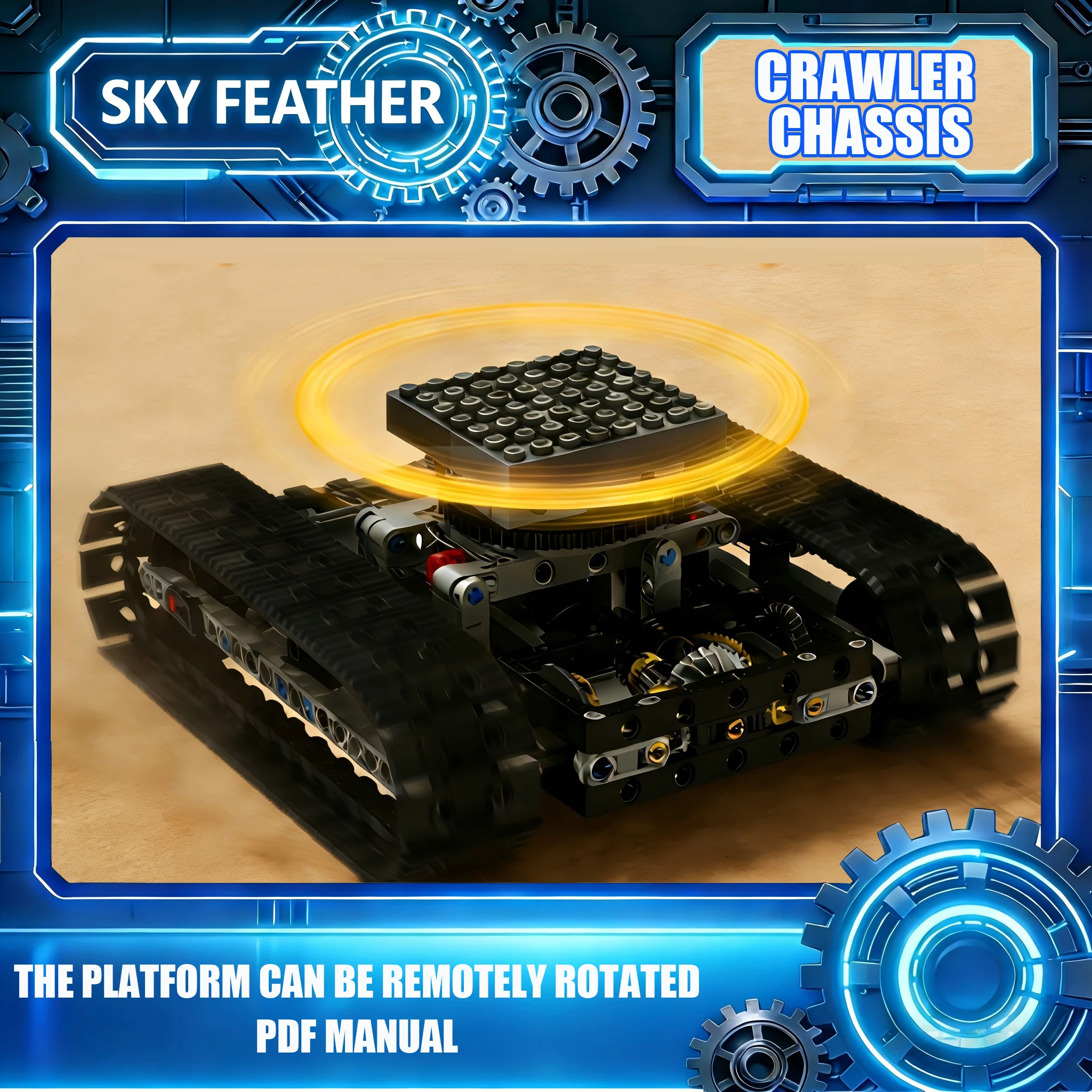 

Remote Control Electric Tracked Vehicle MOC Technical Building Blocks Excavator chassis Model Adults Fun Kids Toys