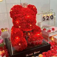 2024 New Artificial Flower Eternal Rose Teddy Bear for Mom Mother's Day Birthday Valentine's Day Anniversary Gifts & Decorations