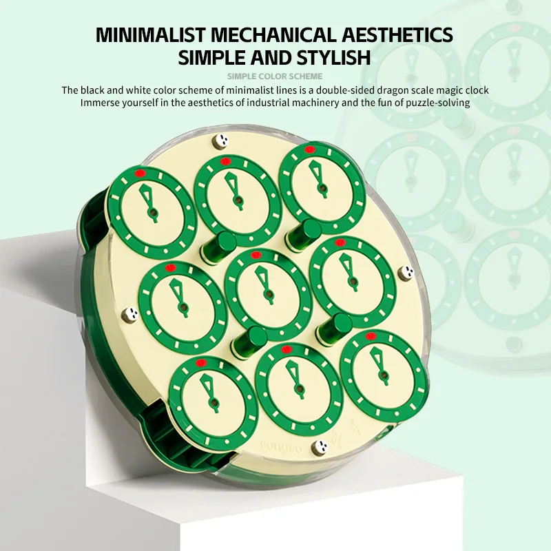 Sengso 4x4 Magnetic Clock V2 & Timer Miracle Green Limited Edition Speed Puzzle Magnetic Positioning Clock for Birthday Gift