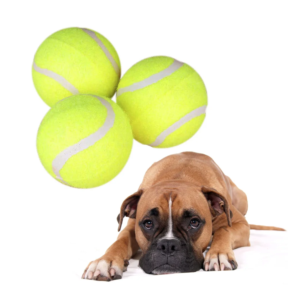 Pelota de tenis gigante para perros, juguete para masticar, suministros de entrenamiento, 3 piezas