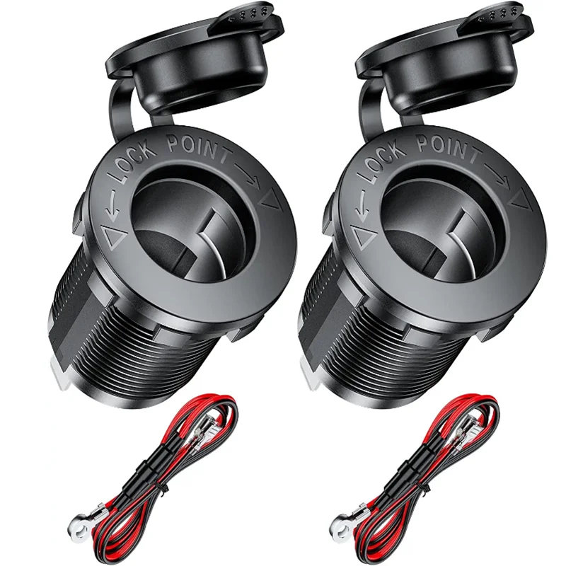 

12V cigarette lighter socket waterproof socket replacement DIY kit is applicable to automobiles ships marine motorcycles