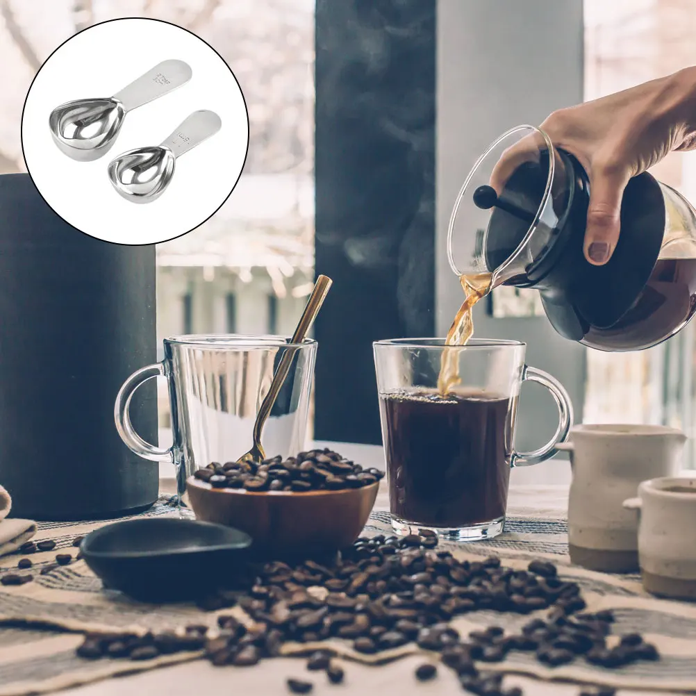 

2Pcs Stainless Steel Measuring Spoons Powder Scoops Flour Cups Coffee Milk Powder Kitchen Tool Measuring Spoon