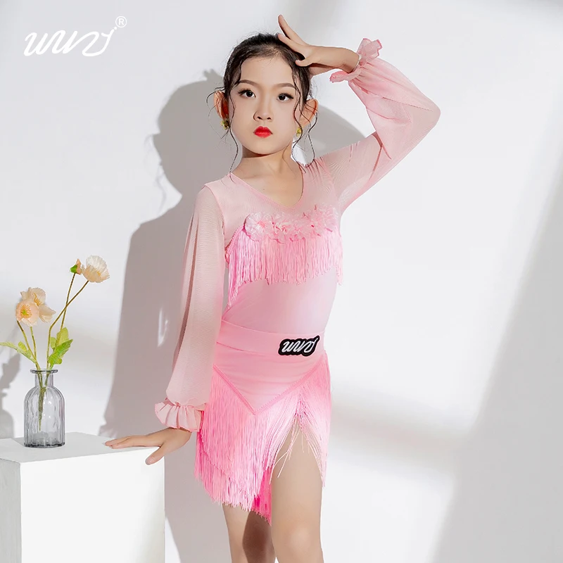 Latin-danskostuum voor meisjes - Nieuwe hoogwaardige lente/zomerwedstrijdprestaties voor kinderen - Latin-jurk voor kinderen