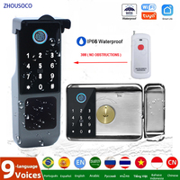 Tuya WIFI Fingerprint Lock  Waterproof Outdoor Gate Double Passcode Card Keyless Digital Electronic Smart Door Lock For Home
