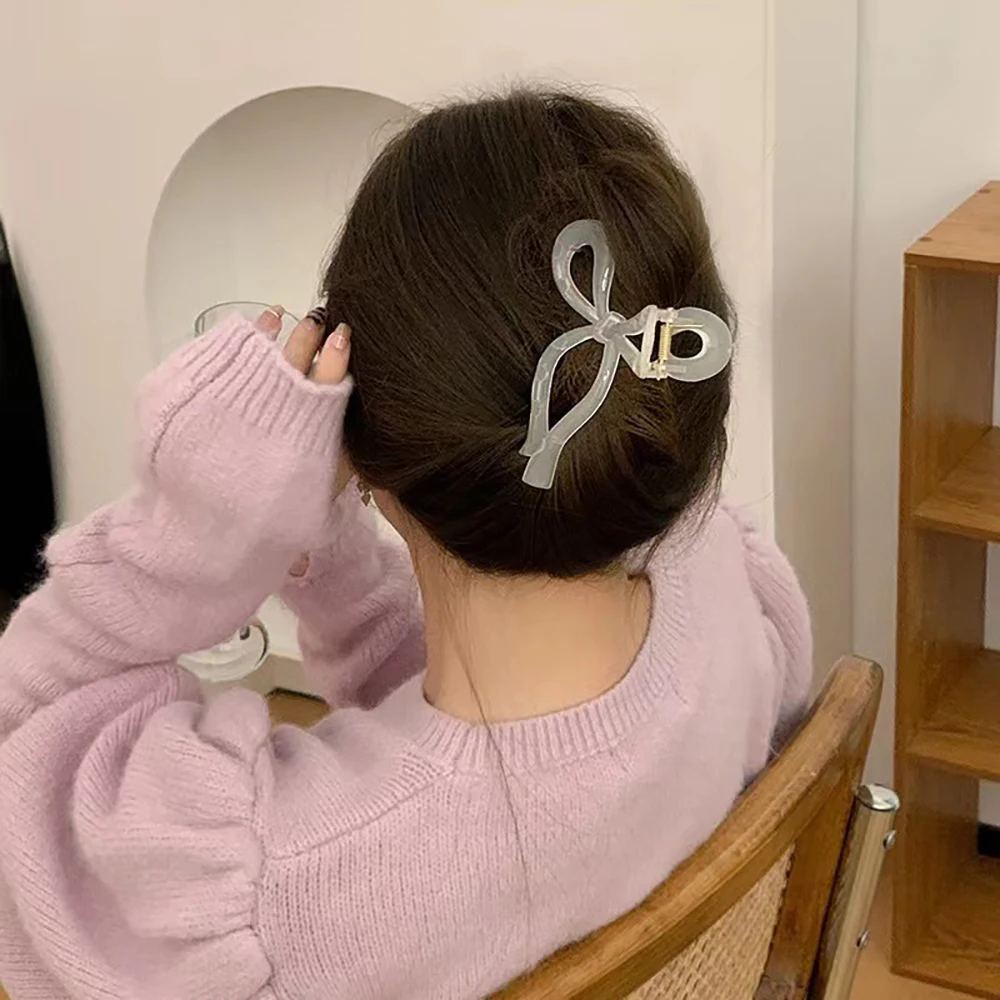 Ladies Sweet Lovely Temperament Elegant Butterfly Back Head Hair Grab Senior Sense Shark Clip Headwear Hair Accessories 2023 New