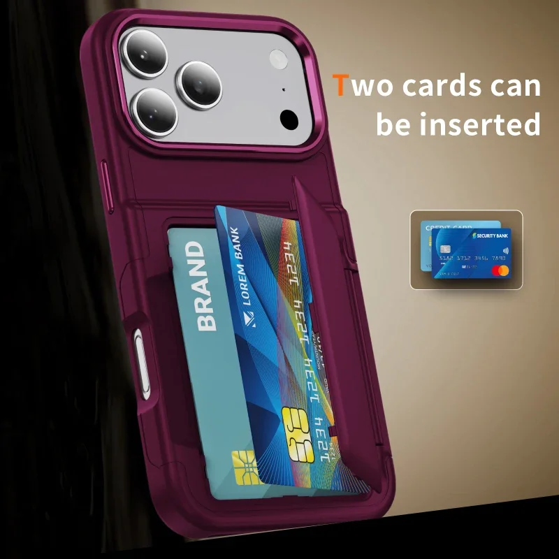 Fashion Matte Folding Stand with Dual SIM Card Lens Protective Cover for IPhone 17 18 Pro Max Shockproof Anti Scratch Phone Case