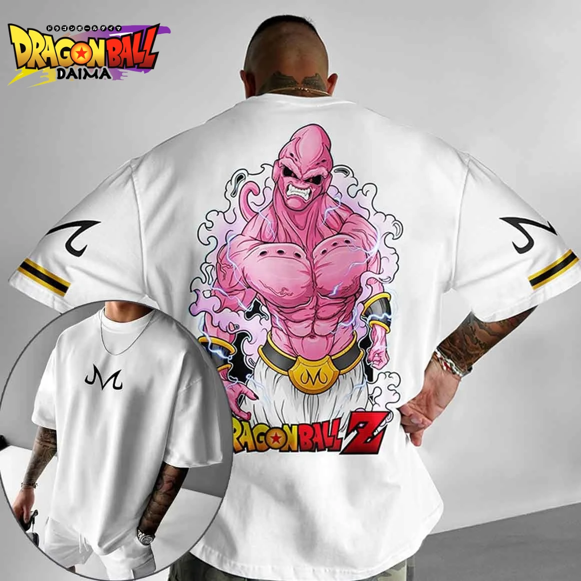 Dragon ball anime majin camisetas masculinas verão y2k roupas impressão gráfica algodão casual oversized manga curta camisetas cosplay