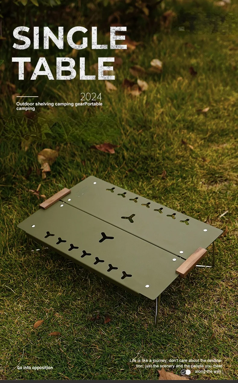 Outdoor Single Folding Table, Hiking, Camping, Portable Table, Aluminum Alloy Folding, Fast Mountain Opening, Wild Dining Table