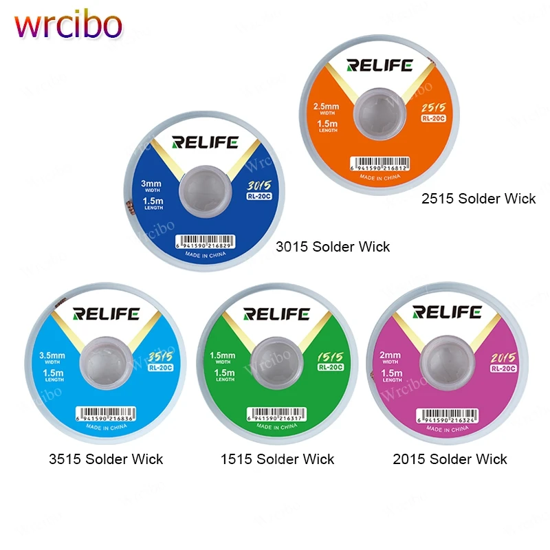 RELIFE RL-20C Premium Pure Copper Desoldering Braid,Oxidation-Resistant, High Absorption for Clean PCB Rework and Solder Removal