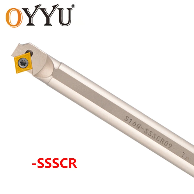 OYYU Internal Turning Tools S16Q-SSSCR09 S20R-SSSCR09 Boring Bar S16Q S20R SSSCR09 Carbide Inserts SCMT Spring Steel White SSSCR