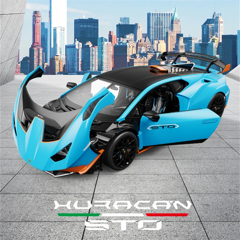 Large Size 1:18 HURACAN STO Alloy Sports Car Model Diecast Metal Toy Vehicles Car Model High Simulation Collection Kids Toy Gift