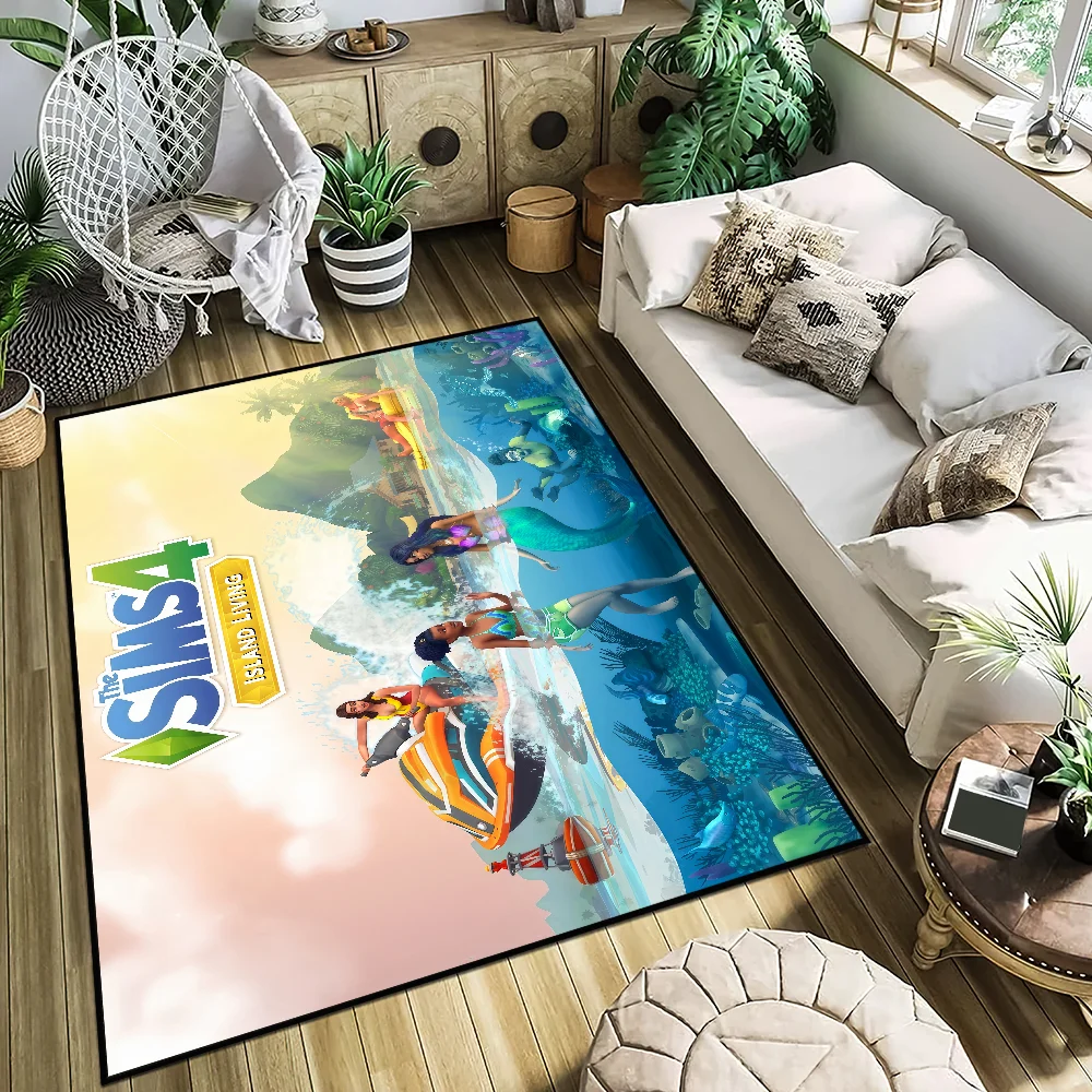 game funny art the S-sims 4 small carpet Rug Carpet Home Decor Bedroom Mat Hallway Balcony Carpet Entrance Doormat Decoration