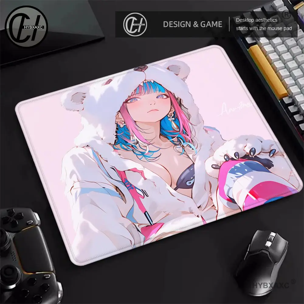

HYBXAXC Anime Girls Rubber MousePad Kawaii Non-Slip Pink DeskMat Cute Gaming Mousepad Gamer HD Print Mouse Mat Game Keyboard Pad
