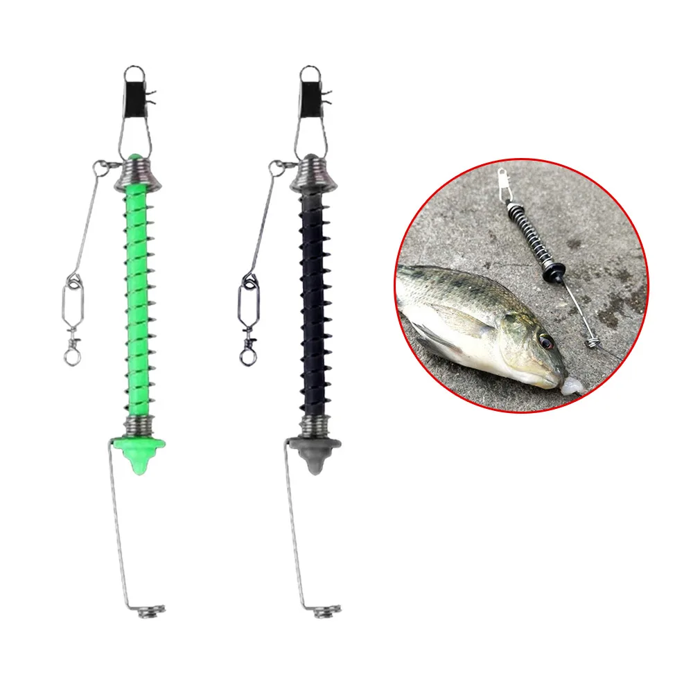 Automatic Fishing Hook Trigger Stainless Steel Spring Fishhook Bait Catch Catapult Automatically Fish Lure Lazy Fishing Tackle