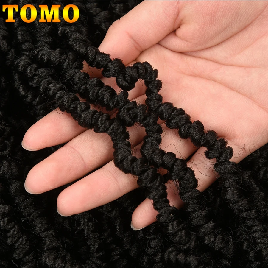 TOMO Bomb Twist Crochet trecce 14 24 pollici 24 radici Spring Twist intrecciare i capelli Mini Passion Twist capelli sintetici con estremità ricci